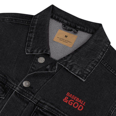Baseball &God Crimson Denim Jacket